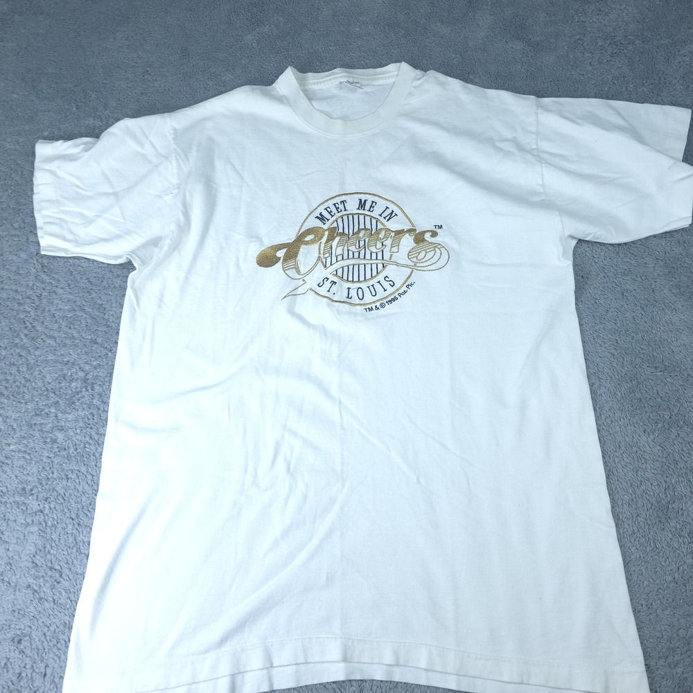 Vintage Fruit of the Loom T-Shirt Mens XL White Cheers St Louis 1995 Graphic Tee